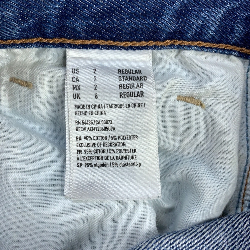 American Eagle Mom Jean Jeans Women's Size 2 Regular Blue Stretch 28x27 - Picture 5 of 11